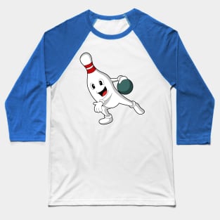 Bowling pin at Bowling with Bowling ball Baseball T-Shirt